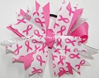 Breast Cancer Hot Pink Pinwheel Bow
