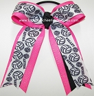 Volleyball Black Hot Pink Glitter Ponytail Bow